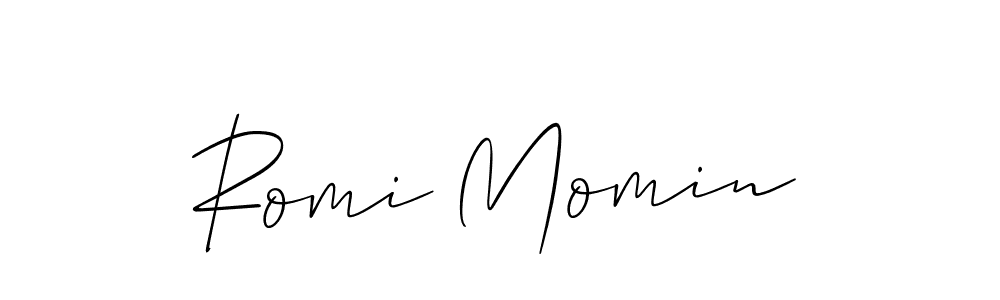 Create a beautiful signature design for name Romi Momin. With this signature (Allison_Script) fonts, you can make a handwritten signature for free. Romi Momin signature style 2 images and pictures png
