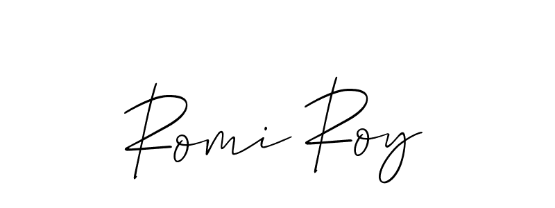 Design your own signature with our free online signature maker. With this signature software, you can create a handwritten (Allison_Script) signature for name Romi Roy. Romi Roy signature style 2 images and pictures png