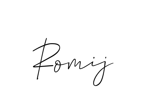 Make a beautiful signature design for name Romij. With this signature (Allison_Script) style, you can create a handwritten signature for free. Romij signature style 2 images and pictures png