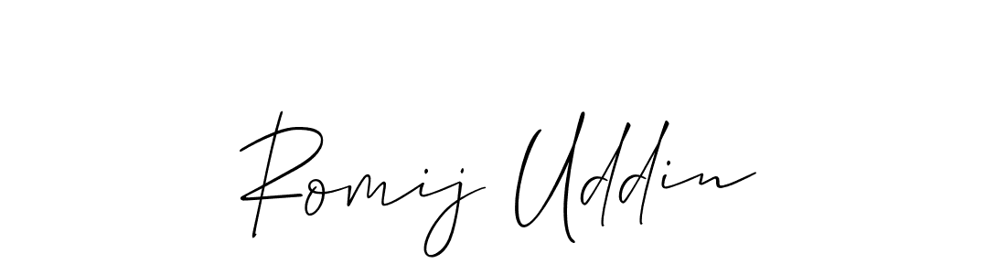 Also we have Romij Uddin name is the best signature style. Create professional handwritten signature collection using Allison_Script autograph style. Romij Uddin signature style 2 images and pictures png