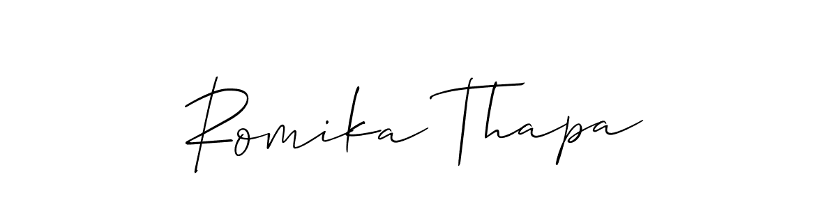 You can use this online signature creator to create a handwritten signature for the name Romika Thapa. This is the best online autograph maker. Romika Thapa signature style 2 images and pictures png