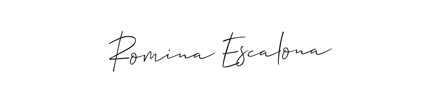 This is the best signature style for the Romina Escalona name. Also you like these signature font (Allison_Script). Mix name signature. Romina Escalona signature style 2 images and pictures png