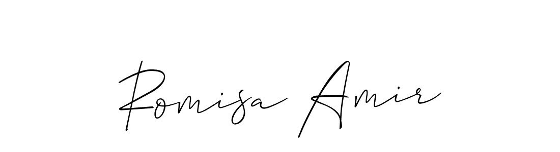 You should practise on your own different ways (Allison_Script) to write your name (Romisa Amir) in signature. don't let someone else do it for you. Romisa Amir signature style 2 images and pictures png