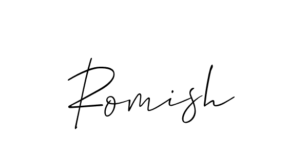 You should practise on your own different ways (Allison_Script) to write your name (Romish) in signature. don't let someone else do it for you. Romish signature style 2 images and pictures png