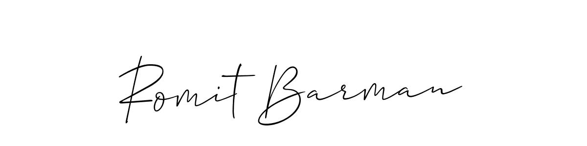 Make a beautiful signature design for name Romit Barman. With this signature (Allison_Script) style, you can create a handwritten signature for free. Romit Barman signature style 2 images and pictures png