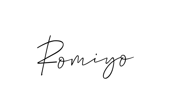 Make a beautiful signature design for name Romiyo. With this signature (Allison_Script) style, you can create a handwritten signature for free. Romiyo signature style 2 images and pictures png