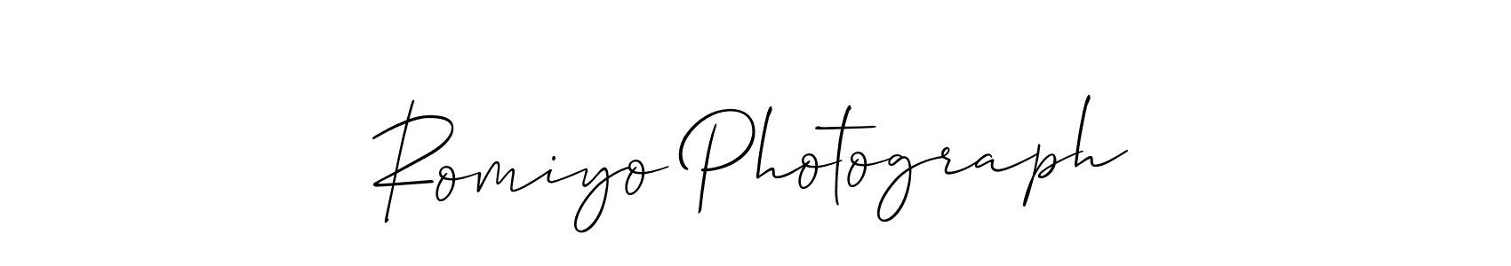 How to make Romiyo Photograph signature? Allison_Script is a professional autograph style. Create handwritten signature for Romiyo Photograph name. Romiyo Photograph signature style 2 images and pictures png