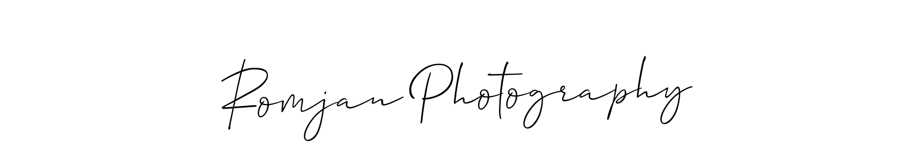 Make a short Romjan Photography signature style. Manage your documents anywhere anytime using Allison_Script. Create and add eSignatures, submit forms, share and send files easily. Romjan Photography signature style 2 images and pictures png