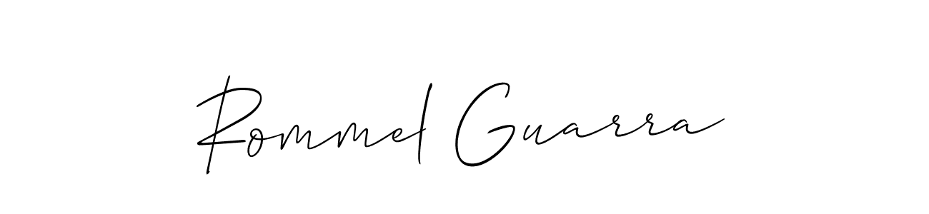Make a short Rommel Guarra signature style. Manage your documents anywhere anytime using Allison_Script. Create and add eSignatures, submit forms, share and send files easily. Rommel Guarra signature style 2 images and pictures png