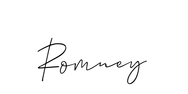 The best way (Allison_Script) to make a short signature is to pick only two or three words in your name. The name Romney include a total of six letters. For converting this name. Romney signature style 2 images and pictures png