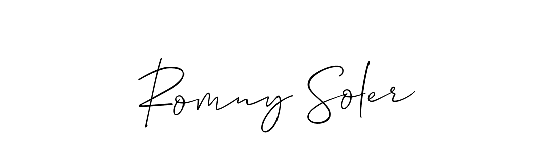 How to make Romny Soler name signature. Use Allison_Script style for creating short signs online. This is the latest handwritten sign. Romny Soler signature style 2 images and pictures png