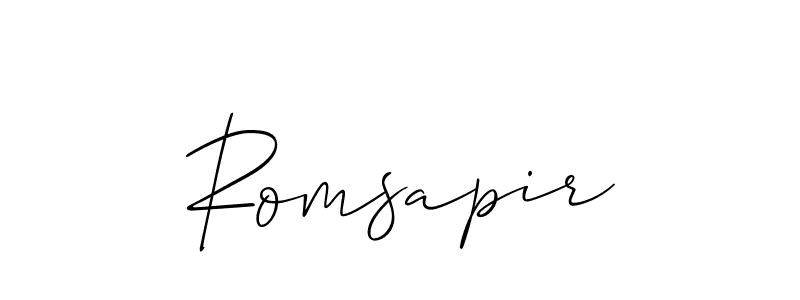 Once you've used our free online signature maker to create your best signature Allison_Script style, it's time to enjoy all of the benefits that Romsapir name signing documents. Romsapir signature style 2 images and pictures png