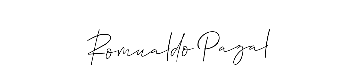 Design your own signature with our free online signature maker. With this signature software, you can create a handwritten (Allison_Script) signature for name Romualdo Pagal. Romualdo Pagal signature style 2 images and pictures png