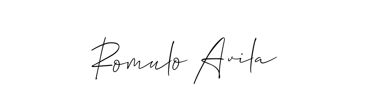Design your own signature with our free online signature maker. With this signature software, you can create a handwritten (Allison_Script) signature for name Romulo Avila. Romulo Avila signature style 2 images and pictures png