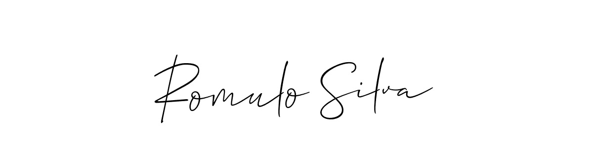 The best way (Allison_Script) to make a short signature is to pick only two or three words in your name. The name Romulo Silva include a total of six letters. For converting this name. Romulo Silva signature style 2 images and pictures png