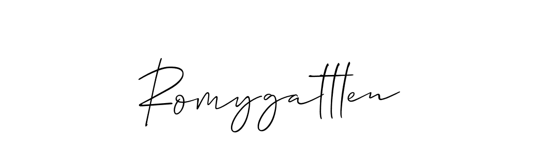 The best way (Allison_Script) to make a short signature is to pick only two or three words in your name. The name Romygattlen include a total of six letters. For converting this name. Romygattlen signature style 2 images and pictures png