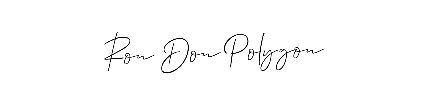Create a beautiful signature design for name Ron Don Polygon. With this signature (Allison_Script) fonts, you can make a handwritten signature for free. Ron Don Polygon signature style 2 images and pictures png