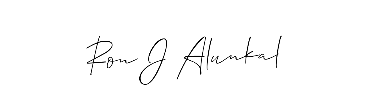 Make a short Ron J Alunkal signature style. Manage your documents anywhere anytime using Allison_Script. Create and add eSignatures, submit forms, share and send files easily. Ron J Alunkal signature style 2 images and pictures png