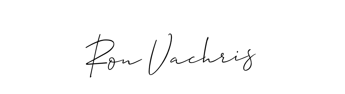 The best way (Allison_Script) to make a short signature is to pick only two or three words in your name. The name Ron Vachris include a total of six letters. For converting this name. Ron Vachris signature style 2 images and pictures png