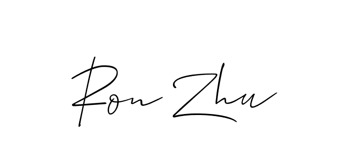 The best way (Allison_Script) to make a short signature is to pick only two or three words in your name. The name Ron Zhu include a total of six letters. For converting this name. Ron Zhu signature style 2 images and pictures png