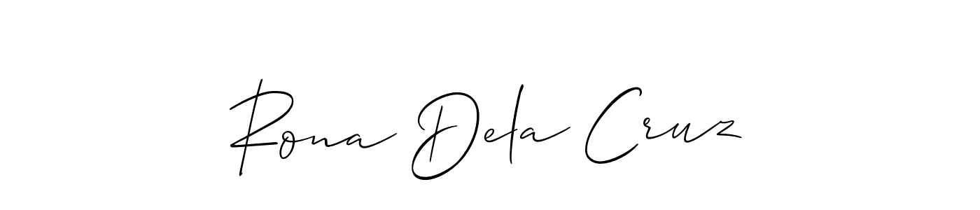 if you are searching for the best signature style for your name Rona Dela Cruz. so please give up your signature search. here we have designed multiple signature styles  using Allison_Script. Rona Dela Cruz signature style 2 images and pictures png