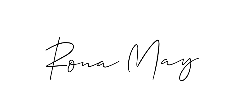 You should practise on your own different ways (Allison_Script) to write your name (Rona May) in signature. don't let someone else do it for you. Rona May signature style 2 images and pictures png