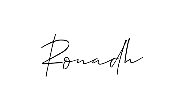 Also we have Ronadh name is the best signature style. Create professional handwritten signature collection using Allison_Script autograph style. Ronadh signature style 2 images and pictures png