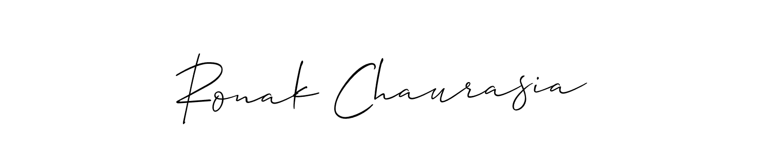 The best way (Allison_Script) to make a short signature is to pick only two or three words in your name. The name Ronak Chaurasia include a total of six letters. For converting this name. Ronak Chaurasia signature style 2 images and pictures png