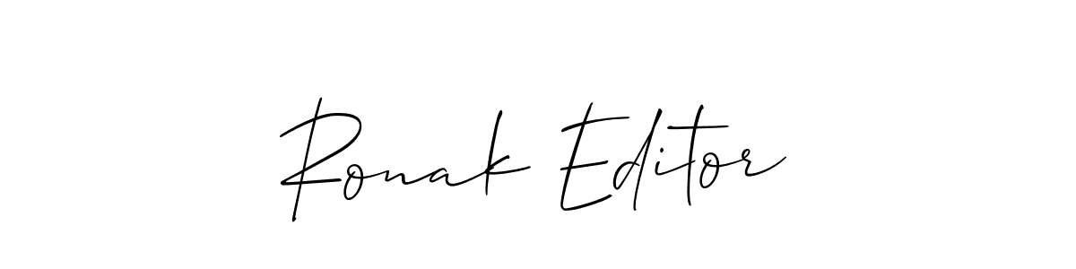 Design your own signature with our free online signature maker. With this signature software, you can create a handwritten (Allison_Script) signature for name Ronak Editor. Ronak Editor signature style 2 images and pictures png