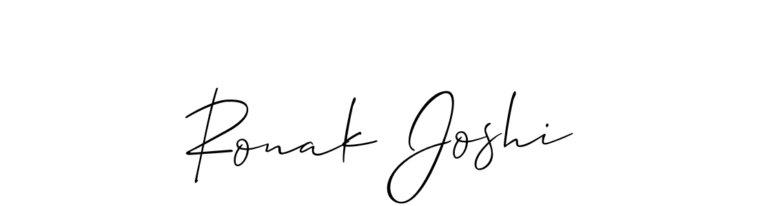Make a beautiful signature design for name Ronak Joshi. With this signature (Allison_Script) style, you can create a handwritten signature for free. Ronak Joshi signature style 2 images and pictures png