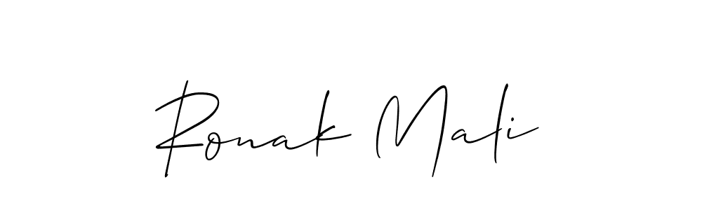 This is the best signature style for the Ronak Mali name. Also you like these signature font (Allison_Script). Mix name signature. Ronak Mali signature style 2 images and pictures png