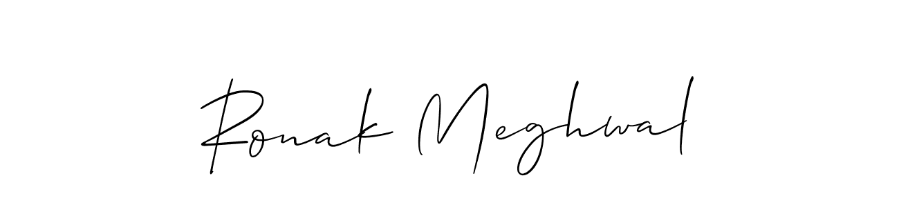 Also we have Ronak Meghwal name is the best signature style. Create professional handwritten signature collection using Allison_Script autograph style. Ronak Meghwal signature style 2 images and pictures png
