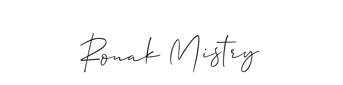 Use a signature maker to create a handwritten signature online. With this signature software, you can design (Allison_Script) your own signature for name Ronak Mistry. Ronak Mistry signature style 2 images and pictures png