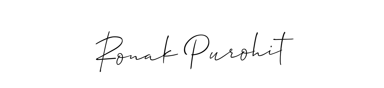 How to make Ronak Purohit name signature. Use Allison_Script style for creating short signs online. This is the latest handwritten sign. Ronak Purohit signature style 2 images and pictures png