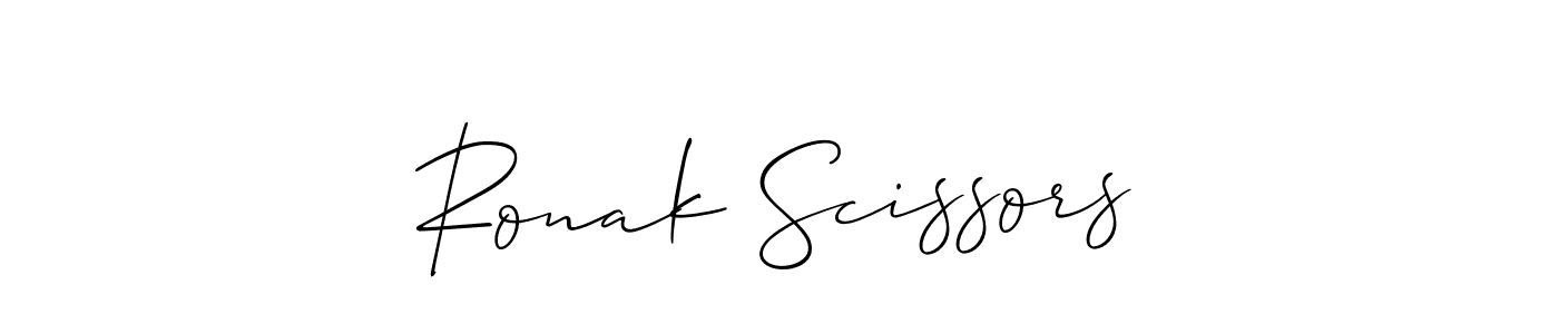 Also You can easily find your signature by using the search form. We will create Ronak Scissors name handwritten signature images for you free of cost using Allison_Script sign style. Ronak Scissors signature style 2 images and pictures png