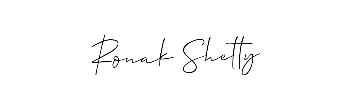 Also we have Ronak Shetty name is the best signature style. Create professional handwritten signature collection using Allison_Script autograph style. Ronak Shetty signature style 2 images and pictures png