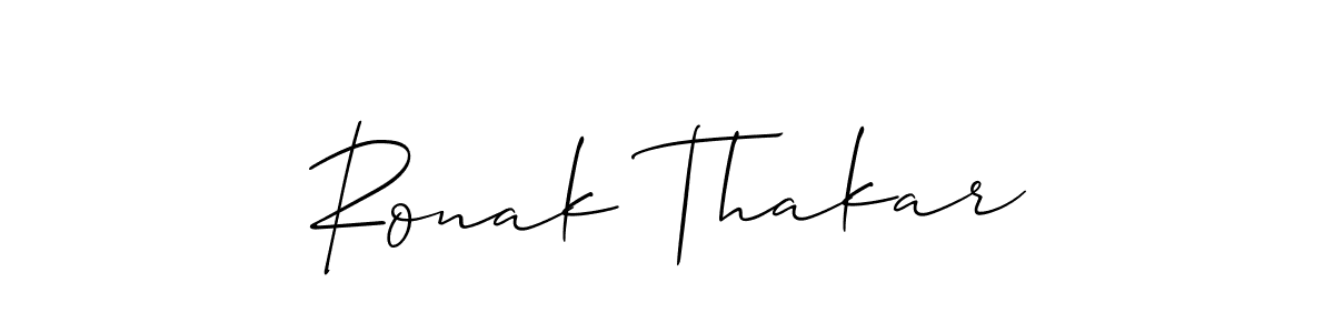 Make a beautiful signature design for name Ronak Thakar. With this signature (Allison_Script) style, you can create a handwritten signature for free. Ronak Thakar signature style 2 images and pictures png