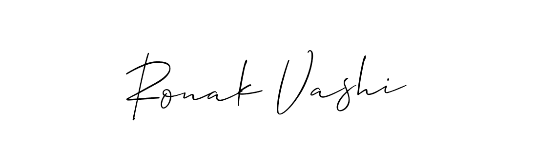 Make a short Ronak Vashi signature style. Manage your documents anywhere anytime using Allison_Script. Create and add eSignatures, submit forms, share and send files easily. Ronak Vashi signature style 2 images and pictures png