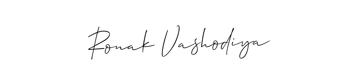 Also we have Ronak Vashodiya name is the best signature style. Create professional handwritten signature collection using Allison_Script autograph style. Ronak Vashodiya signature style 2 images and pictures png