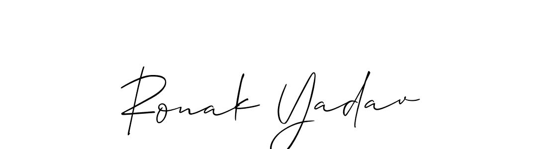 Make a short Ronak Yadav signature style. Manage your documents anywhere anytime using Allison_Script. Create and add eSignatures, submit forms, share and send files easily. Ronak Yadav signature style 2 images and pictures png