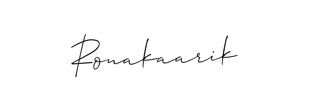 Create a beautiful signature design for name Ronakaarik. With this signature (Allison_Script) fonts, you can make a handwritten signature for free. Ronakaarik signature style 2 images and pictures png