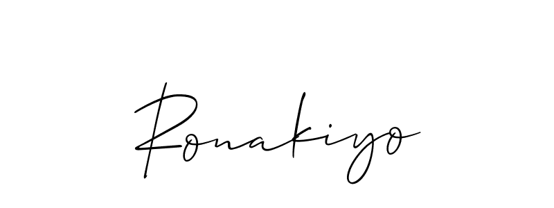 Also You can easily find your signature by using the search form. We will create Ronakiyo name handwritten signature images for you free of cost using Allison_Script sign style. Ronakiyo signature style 2 images and pictures png