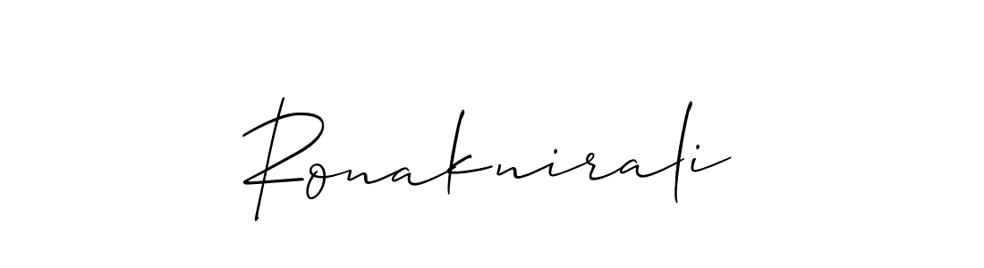 You should practise on your own different ways (Allison_Script) to write your name (Ronaknirali) in signature. don't let someone else do it for you. Ronaknirali signature style 2 images and pictures png