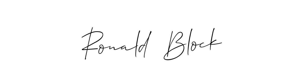 Ronald  Block stylish signature style. Best Handwritten Sign (Allison_Script) for my name. Handwritten Signature Collection Ideas for my name Ronald  Block. Ronald  Block signature style 2 images and pictures png