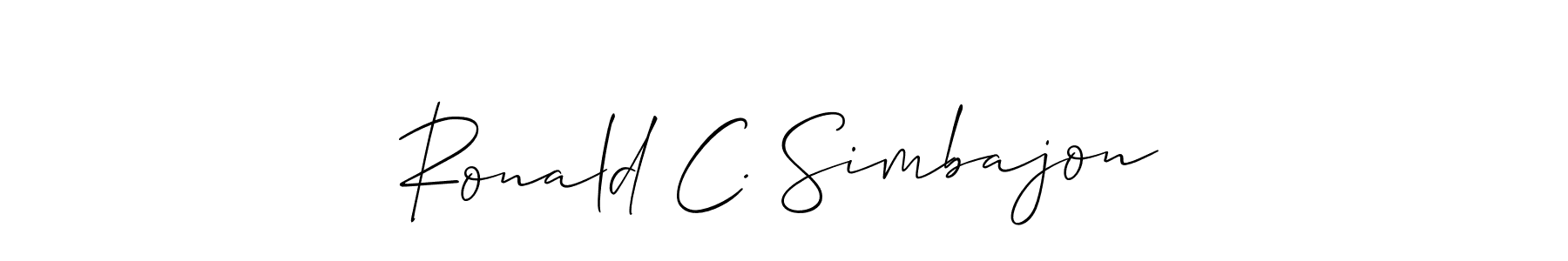 Check out images of Autograph of Ronald C. Simbajon name. Actor Ronald C. Simbajon Signature Style. Allison_Script is a professional sign style online. Ronald C. Simbajon signature style 2 images and pictures png
