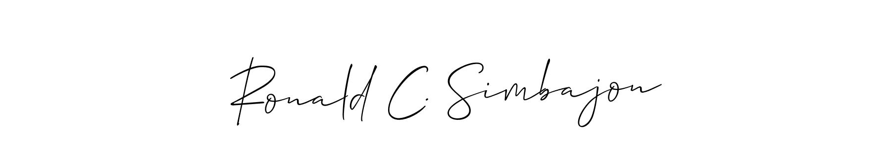 Best and Professional Signature Style for Ronald C. Simbajon. Allison_Script Best Signature Style Collection. Ronald C. Simbajon signature style 2 images and pictures png