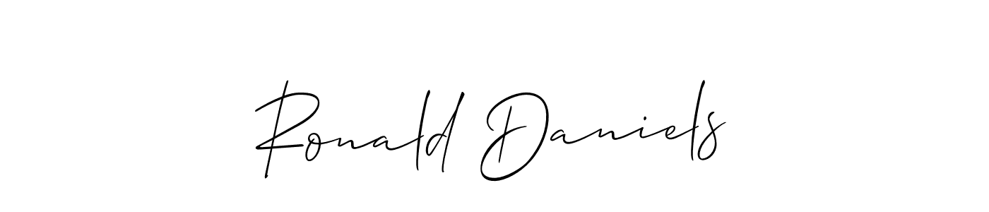 The best way (Allison_Script) to make a short signature is to pick only two or three words in your name. The name Ronald Daniels include a total of six letters. For converting this name. Ronald Daniels signature style 2 images and pictures png