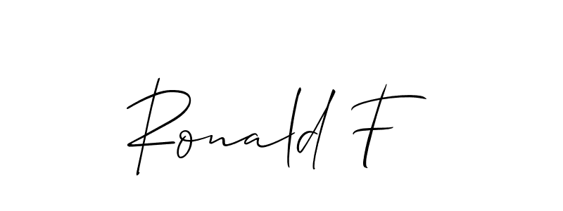 Use a signature maker to create a handwritten signature online. With this signature software, you can design (Allison_Script) your own signature for name Ronald F. Ronald F signature style 2 images and pictures png