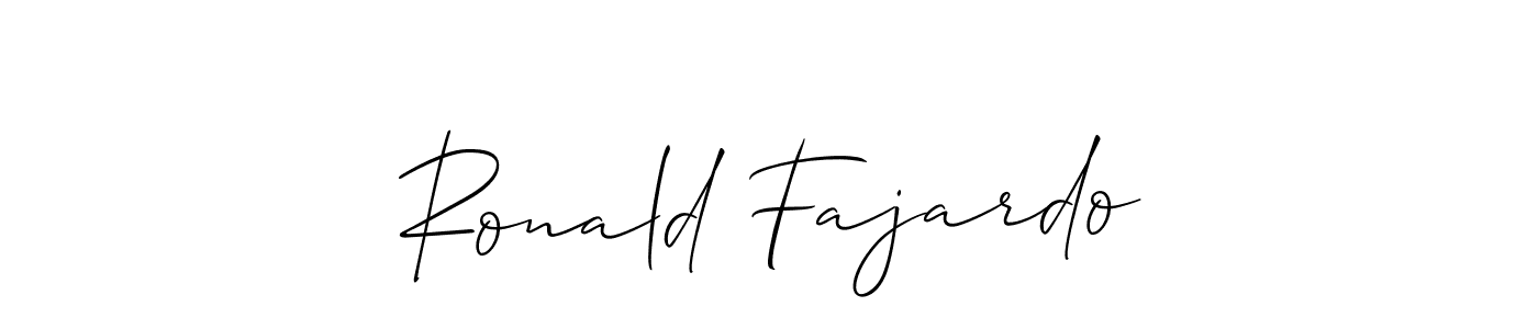 Ronald Fajardo stylish signature style. Best Handwritten Sign (Allison_Script) for my name. Handwritten Signature Collection Ideas for my name Ronald Fajardo. Ronald Fajardo signature style 2 images and pictures png