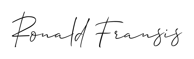 Download transparent PNG signature for name Ronald Fransis styled with Allison_Script font. Ready to paste directly into PDF and Word agreements. Ronald Fransis signature style 2 images and pictures png